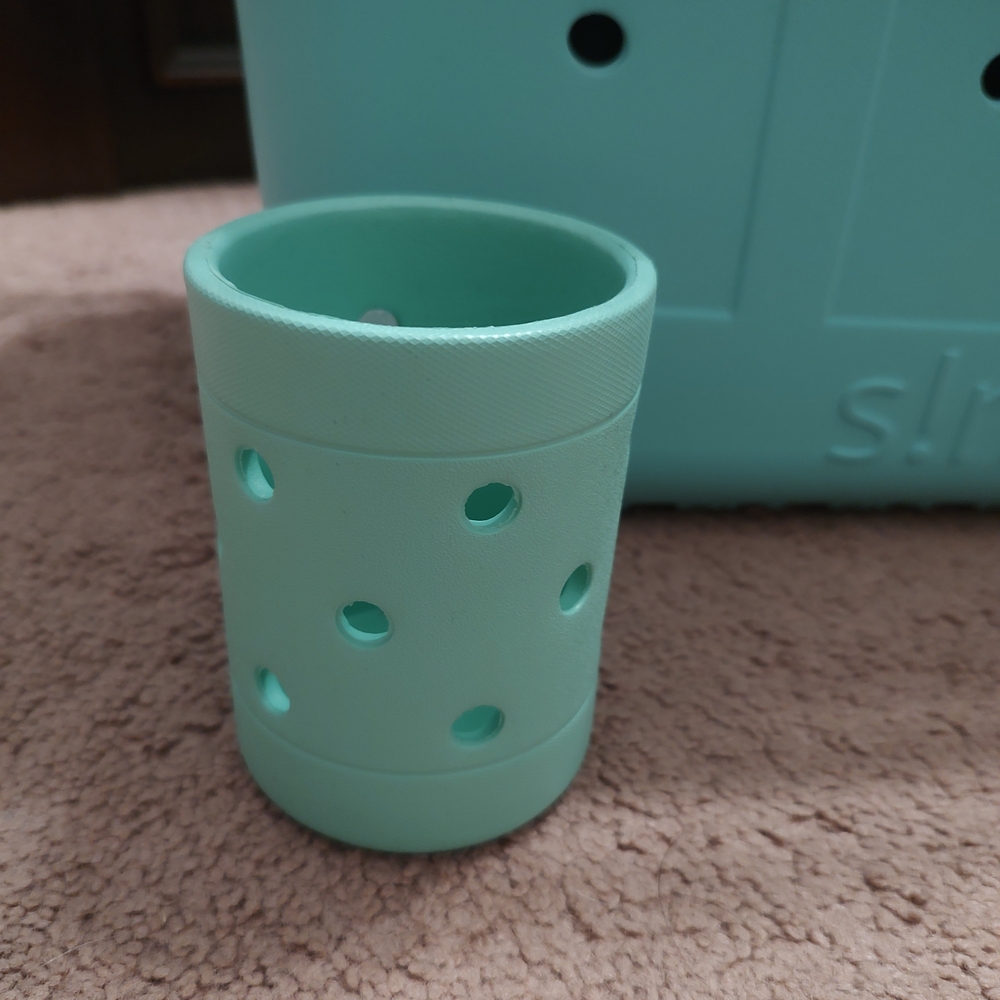 Seafoam Green Tote Bag With Cooler Insert - Picture 3 of 12